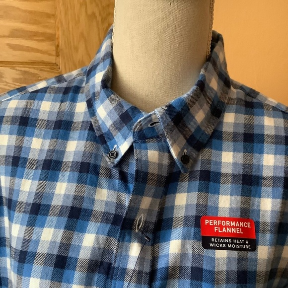 CHAPS Blue Plaid Flannel Button Down Shirt Size XL - Picture 6 of 16